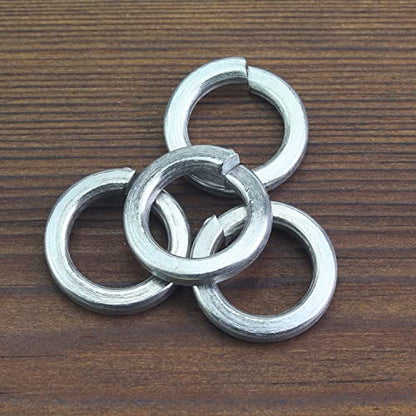 HELIFOUNER 50 Pieces M12 Stainless Steel Split Lock Washers, 304 Stainless Steel Spring Lock Washers for Screws Bolts, Silver - color: Silver, size: M12 (50 PCS)