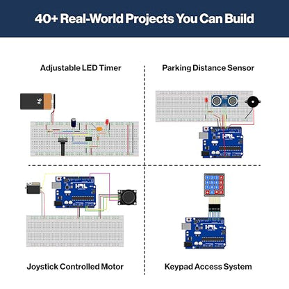 Horizon Uno Electronics Starter Kit with Video Lessons – Arduino-Compatible Board, Sensors, LEDs, Servos & More – Learn Electronics & Coding for Beginners