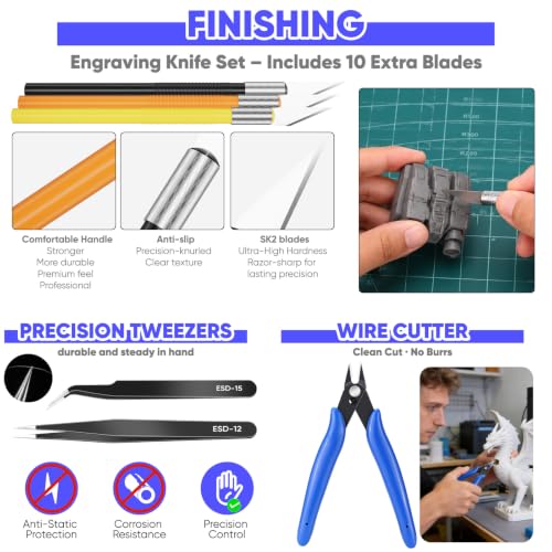 49 Pcs 3D Printer Tools Kit 3D Printer Accessories for All FDM/SLA Printers - color: 49pcs