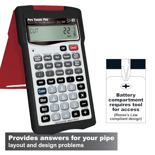 Calculated Industries 4095 Pipe Trades Pro Advanced Pipe Layout and Design Math Calculator Tool for Pipefitters, Steamfitters, Sprinklerfitters and Welders | Built-in Pipe Data for 7 Materials , White