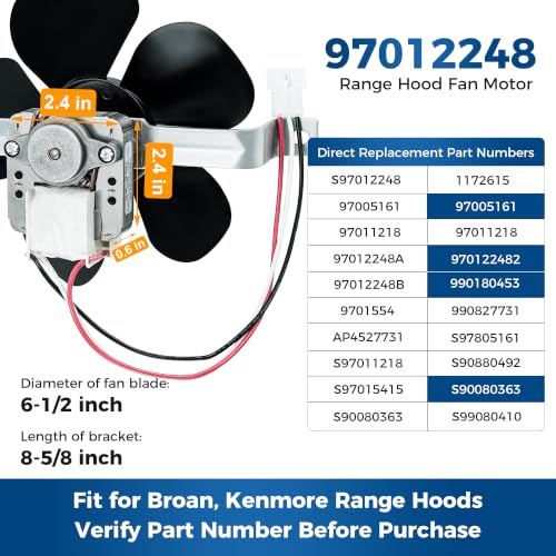 Romalon 97012248 Range Hood Fan Motor Replacement Kit