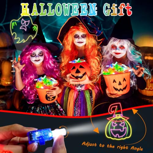 24 Pcs Halloween Party Favors LED Finger Lights Toys for Kids Ages 3-12 - style: Halloween