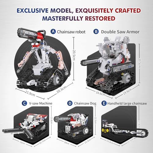 Resosese 5 in 1 STEM RC Robot Building Kit for Boys, APP & Remote Control Erector Set RC Toys for Kids Blocks 419 Pcs, DIY Build Science Educational Gift for Age 6 7 8 9 10 11 12+ Boys & Girls