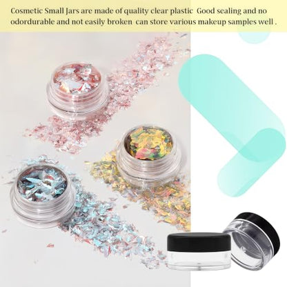 50 Pcs Makeup Sample Containers 3g/5g Sample Containers with Lids Tiny Sample Jars for Skincare Cream Lotion Jewelry Beads DIY Crafts Travel (FZG/5g/Hei) - color: black, size: 5g