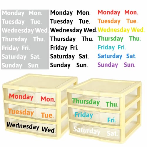 Days of The Week Stickers for Drawers Weekly Clothes Planners Labels Decals - color: Days Label