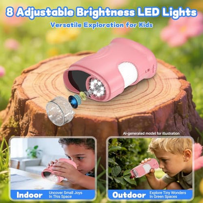 1000X Handheld Digital Microscope for Kids, STEM Educational Toys - color: Pink