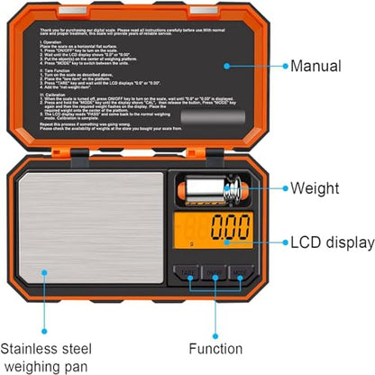 UNIWEIGH Digital Gram Scale,200g/0.01g High Precision Pocket Mini Scales