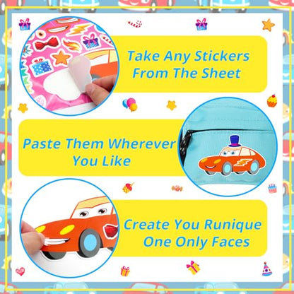 24 Sheets Race Car, Plane & Helicopter Stickers for Kids, Make Your Own Vehicle, Transportation Party Favors, Birthday Gifts, Classroom Rewards - color: Plane&cars