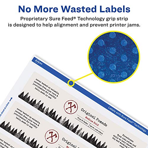Avery® Printable Durable White Rectangle Labels, Sure Feed® Technology, 1.5" x 7.5", Print-to-the-Edge, Waterproof Labels, Laser & Pigment-Based Inkjet Compatible, 125 Total - style: 125 labels
