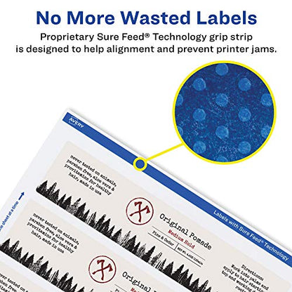 Avery® Printable Durable White Rectangle Labels, Sure Feed® Technology, 1.5" x 7.5", Print-to-the-Edge, Waterproof Labels, Laser & Pigment-Based Inkjet Compatible, 500 Total - style: 500 labels
