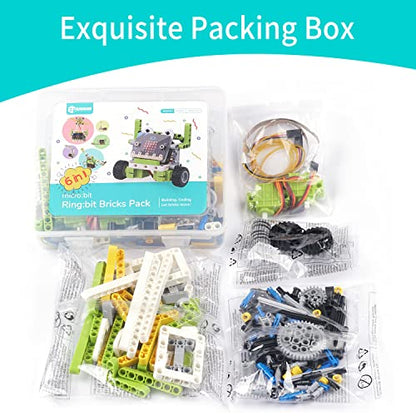 ELECFREAKS microbit Ring:bit 6-in-1 Starter Kit, Programmable Makecode Coding Learning Kit with 200+ Building Blocks(Without Micro:bit) (Pack of 5) - size: Small (Pack of 5)