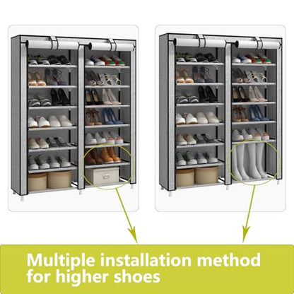 JIUYOTREE 7-Tier Shoe Rack Shoe Storage Organizer Ash Gray - color: Ash Grey