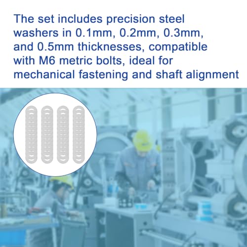 M6x12mm Precision Shim Washers for Shaft Alignment, 304 Stainless Steel - size: M6X12