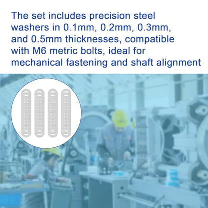 M6x12mm Precision Shim Washers for Shaft Alignment, 304 Stainless Steel - size: M6X12