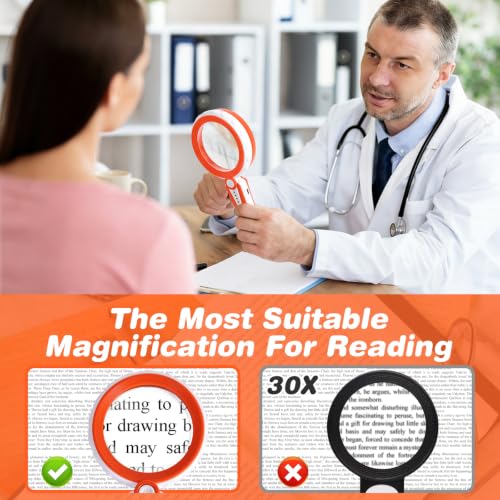 Magnifier with Light, Orange, 4.6-Inch - color: Orange
