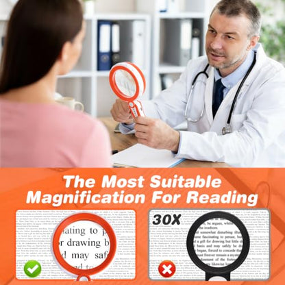 Magnifier with Light, Orange, 4.6-Inch - color: Orange