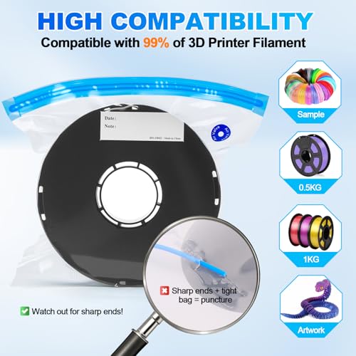 AGPTEK 3D Printer Filament Storage Bags with Air Pump(30 Pack) - size: 30Pack
