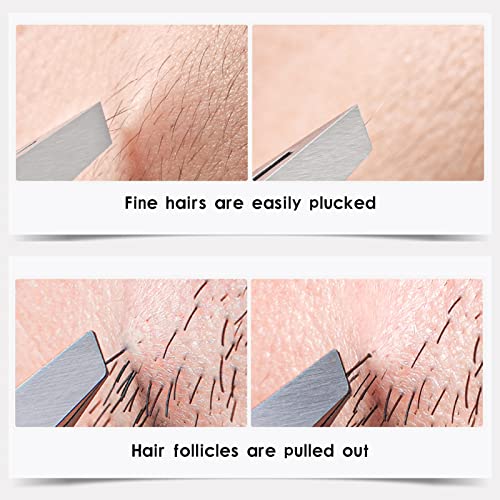 Tweezers Set - Professional Stainless Steel Slant Tweezers, Precision Tweezers Set for Shaping Eyebrows, Great Beauty Tools for Facial Hair, Ingrown Hair, Blackhead Removal(2Pcs Slant Tweezer) - color: 2 Pack (Slant)