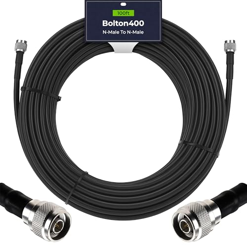 Bolton400 Coaxial Cable 100ft Black, N Male to N Male - LMR®400 Equivalent - size: 100ft Black N-Male to N-Male