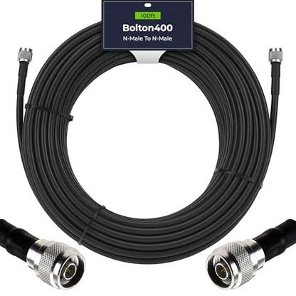 Bolton400 Coaxial Cable 100ft Black, N Male to N Male - LMR®400 Equivalent - size: 100ft Black N-Male to N-Male