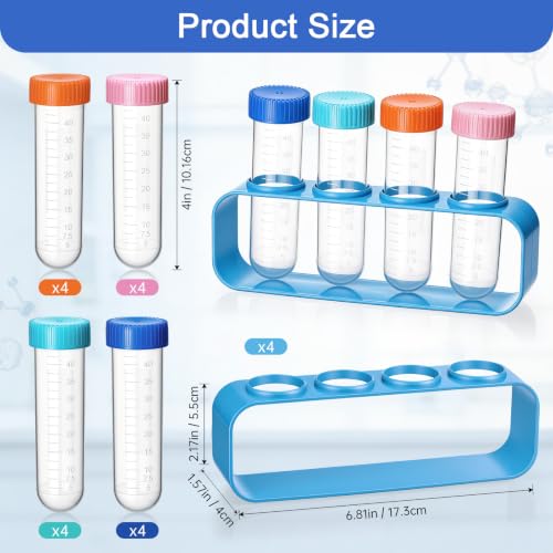 TrelaCo 4 Set Test Tubes with Stand Science Kit