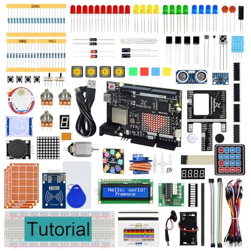 Freenove Ultimate Starter Kit with Board V5 Rev4 WiFi (Compatible with Arduino IDE), Arm Cortex-M4 Microcontroller, Onboard ESP32-S3, 399-Page Detailed Tutorial, 220 Items, 78 Projects - color: with V5 (Rev4) WiFi