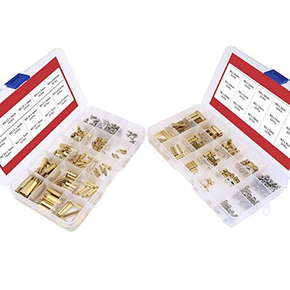 Hilitchi 360pcs M2 M3 M4 Male Female Brass Spacer Standoff Screw Nut Assortment Kit