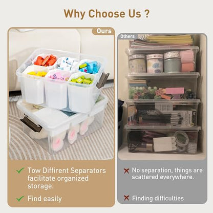 Citylife 17QT 4Packs Clear Craft Organizers and Storage Bins with Lids - size: 17 Qt- 4 Pack- W