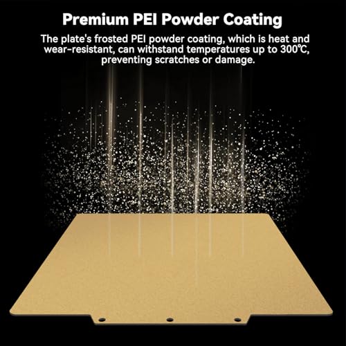 Gold PEI Build Plate for Adventurer AD5X/5M/5M Pro, Textured PEI Spring Steel Flexible Platform Heated Bed for Neptune 3 Pro/4, Kobra, Ender 3/3 Pro/3S1/3v2, CR 20/CR 20 Pro, Ender 5/5 Pro - size: 235x235mm