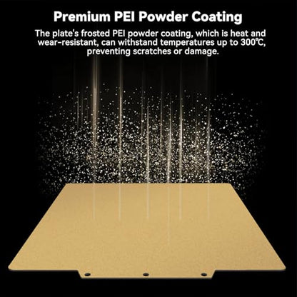 Gold PEI Build Plate for Adventurer AD5X/5M/5M Pro, Textured PEI Spring Steel Flexible Platform Heated Bed for Neptune 3 Pro/4, Kobra, Ender 3/3 Pro/3S1/3v2, CR 20/CR 20 Pro, Ender 5/5 Pro - size: 235x235mm