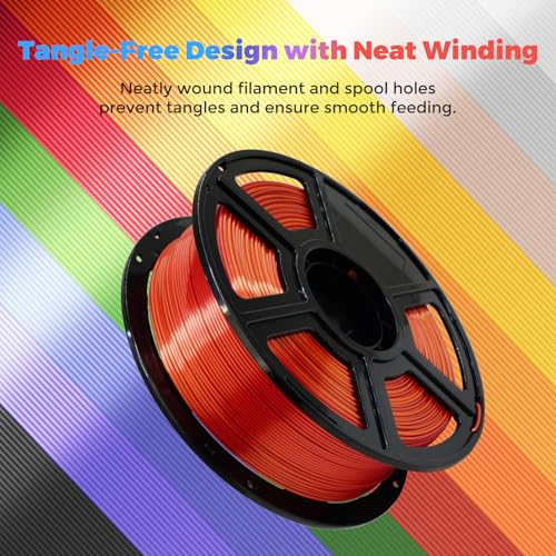 FLASHFORGE Silk PLA Filament 1.75mm Gold to Red Gradient, 3D Printer Filament 1kg (2.2lbs) Spool, Smooth and Silky Texture 3D Printing Filament, Dimensional Accuracy +/- 0.02mm - color: Gold to Red Gradient