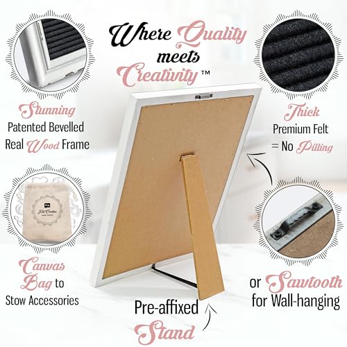 Black Felt Letter Board Baby Announcement Sign with Rustic Wood White Frame - Rustic Farmhouse Letter Board Sign with Stand - 12x16 Felt Board Changeable Message Board with 350 Letter Set - color: Black, size: 12x16 inches