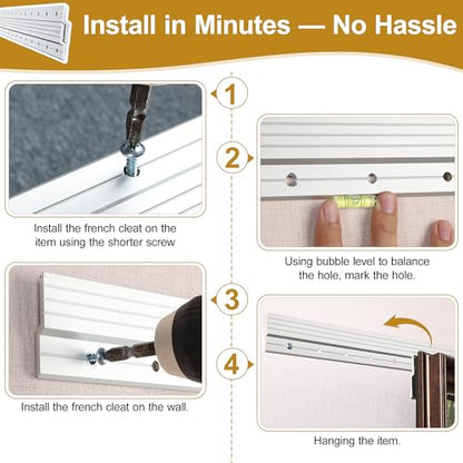 16 Pairs French Cleat 41 inch, Heavy Duty Aluminum Picture Hanger - size: (16 Pair) 41-inch