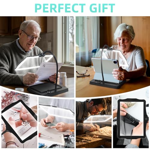 Magnifying Glass with Light and Stand 50 Ultra-Bright LEDs Black - color: Black