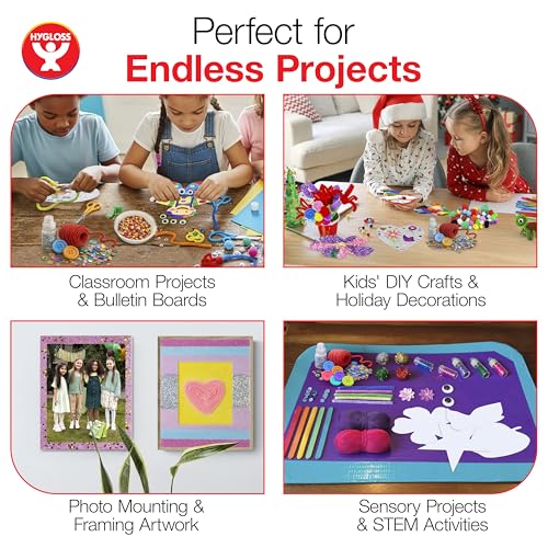 Hygloss Sticky Heart Craft Boards - 24 Pack 6-Inch Self Stick Collage Boards for Kids - Peel & Stick Mounting Boards for Art Projects, School Crafts, Classrooms, and DIY Displays - size: 24-Pcs, style: Heart 6"