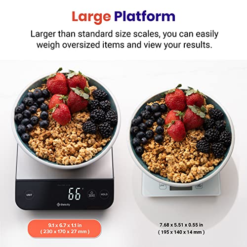 Etekcity 22lb Food Kitchen Scale, USB Rechargeable, IPX6 Waterproof - color: Stainless Steel-Silver