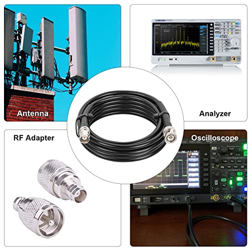 MOOKEERF BNC Male to BNC Female Coaxial Cable 50 ohm RG8X Coax Ultra Low Loss for Antenna, RF Radio, Modem, Oscilloscope, Spectrum, Analyzer, Signal Generator (20FT) - size: 20FT