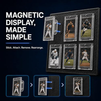 Modular Card Holder Display with Magnetic Mounts, Wall or Tabletop - size: The 4-Panel Wall Kit