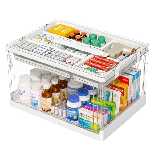 24QT 1Pack Craft Organizers and Storage with Tray, Craft Storage Box