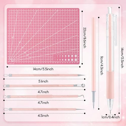 24 Pcs Craft Knife Pen Set, 6 Craft Knives with 12 Refills, Pink - color: Pink