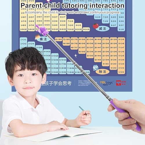 Telescopic Teaching Pointer for Teachers, Retractable Presentation Stick for Classroom, Online Teaching, Elementary School and Kindergarten