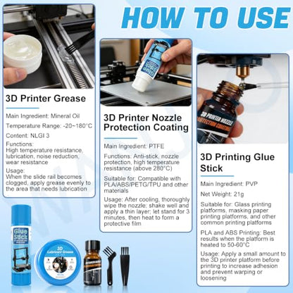 Printer Lubricant&3D Printer Nozzle Cleaning Coating&Printer Glue Stick - size: 70ml