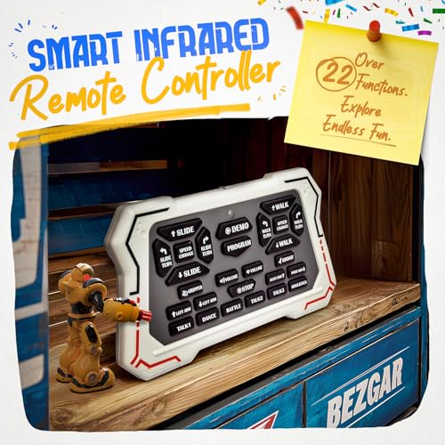 BEZGAR Programmable RC Robot with 22 Actions & 78 Expressions - color: Yellow