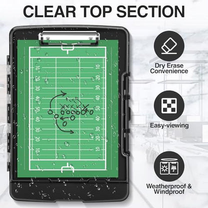 Sooez Original Clipboard with Storage & Pen Holder, Heavy Duty Clip Boards - color: Black
