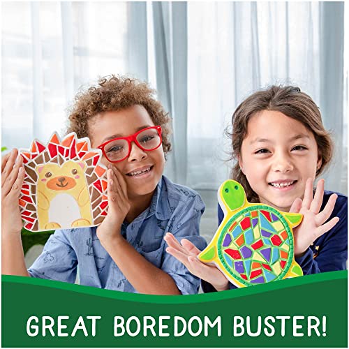 Creative Roots Mosaic Turtle DIY Stepping Stone Kit, Includes Ceramic Stone & 6 Vibrant Paints for Kids Ages 8+ - style: Turtle