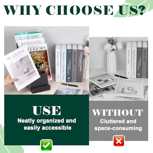 4 Tier Wood Brochure Display Stand 6 x 9 inch Black Brochure Holder Pamphlet Display Stand for 5.5 x 8.5 inch 5 x 7 inch Booklets Menus Postcard Holder Multi Purpose Organizer - color: Black Color Pine
