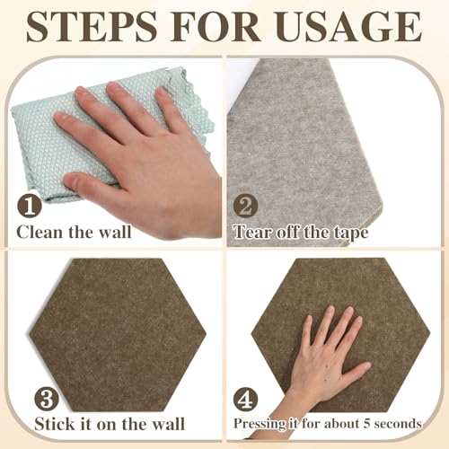 Mooliwe 8 Pcs 12 Inch Hexagon Cork Board Tiles Pins Clips, Burlywood - color: Burlywood