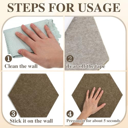 Mooliwe 8 Pcs 12 Inch Hexagon Cork Board Tiles Pins Clips, Burlywood - color: Burlywood