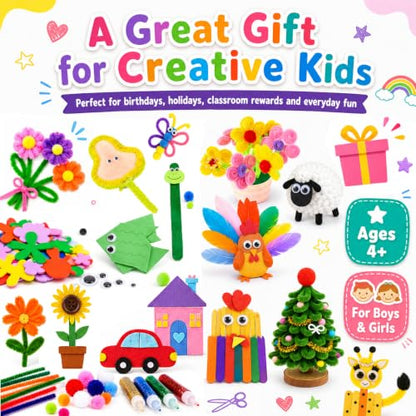 FUNZBO Arts and Crafts Supplies for Kids -Toddlers Craft Kit - size: Jar Set (Mega)