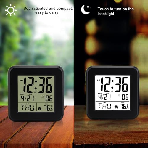 jomparis Small Digital Alarm Clock Battery Operated with Backlight for Bedroom Kids Room - color: Black